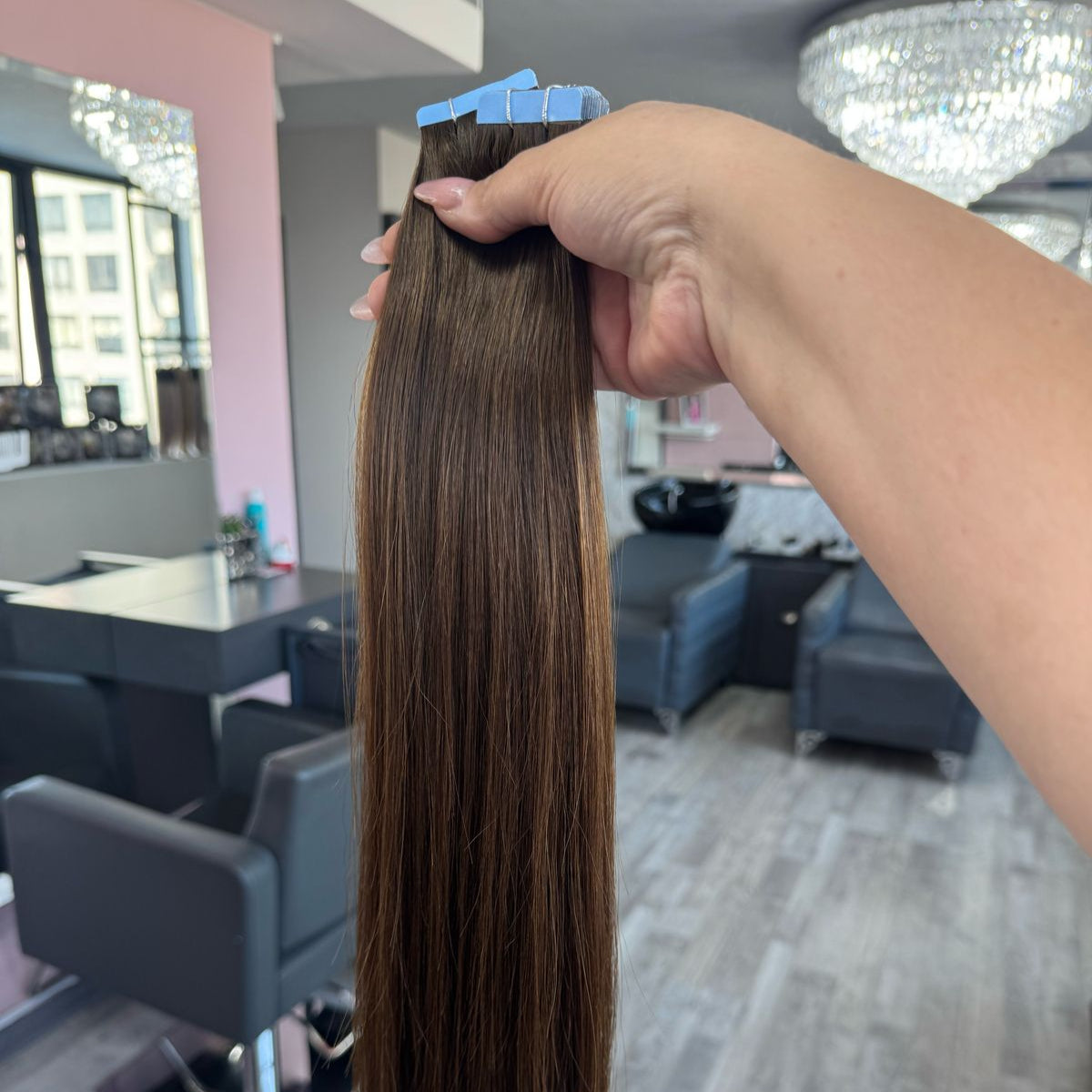 Extensión Adhesiva 50 cm CAOBA